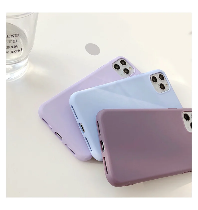 best iphone 12 case Fashion Solid Color Style Soft IMD Soft Silicone Phone Case For iphone Xs XR 12 Mini 11 Pro Max SE 6s 7 8 Plus Purple Back Cover cool iphone 12 cases