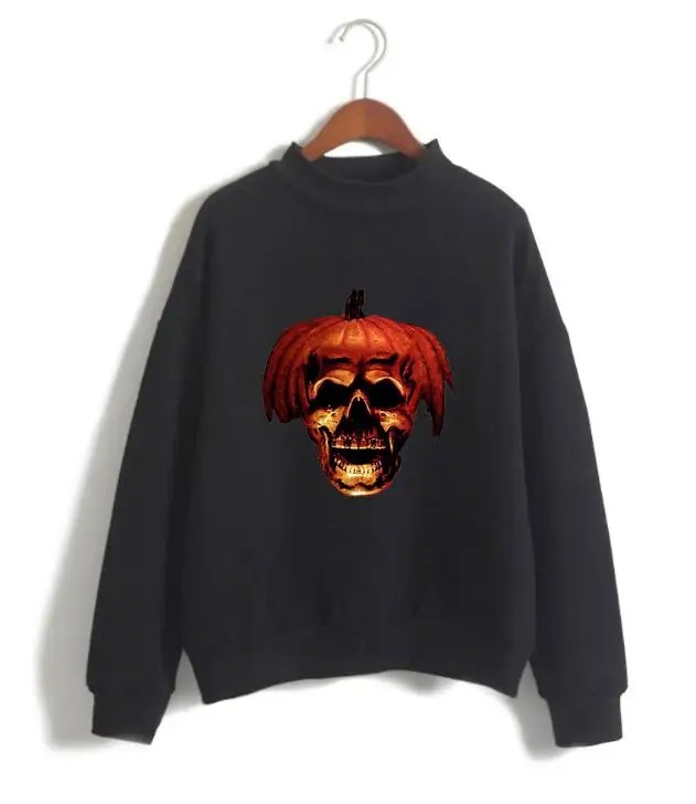 women hoodies Halloween Winter Fleece Hooded long sleeve hoody  Sweatshirts black hoodie Evil skull women oversized hoodie