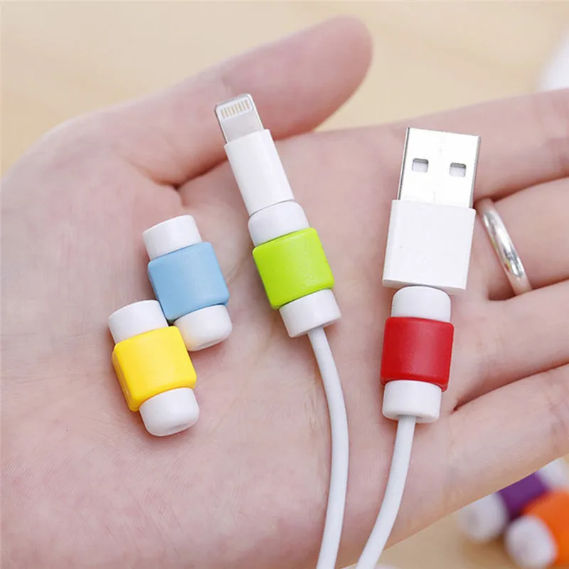 

USB Data Cable Protector Anti Break Cover Sleeve Protective Cord Compatible for iPhone Charging Cable Color Random