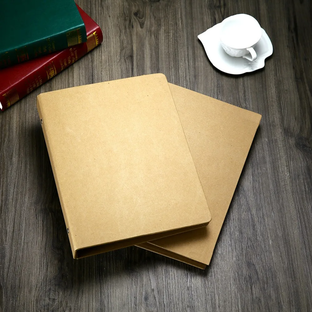 Чехол книжка с 6 отверстиями для ноутбука винтажный пустой крафт чехол офиса