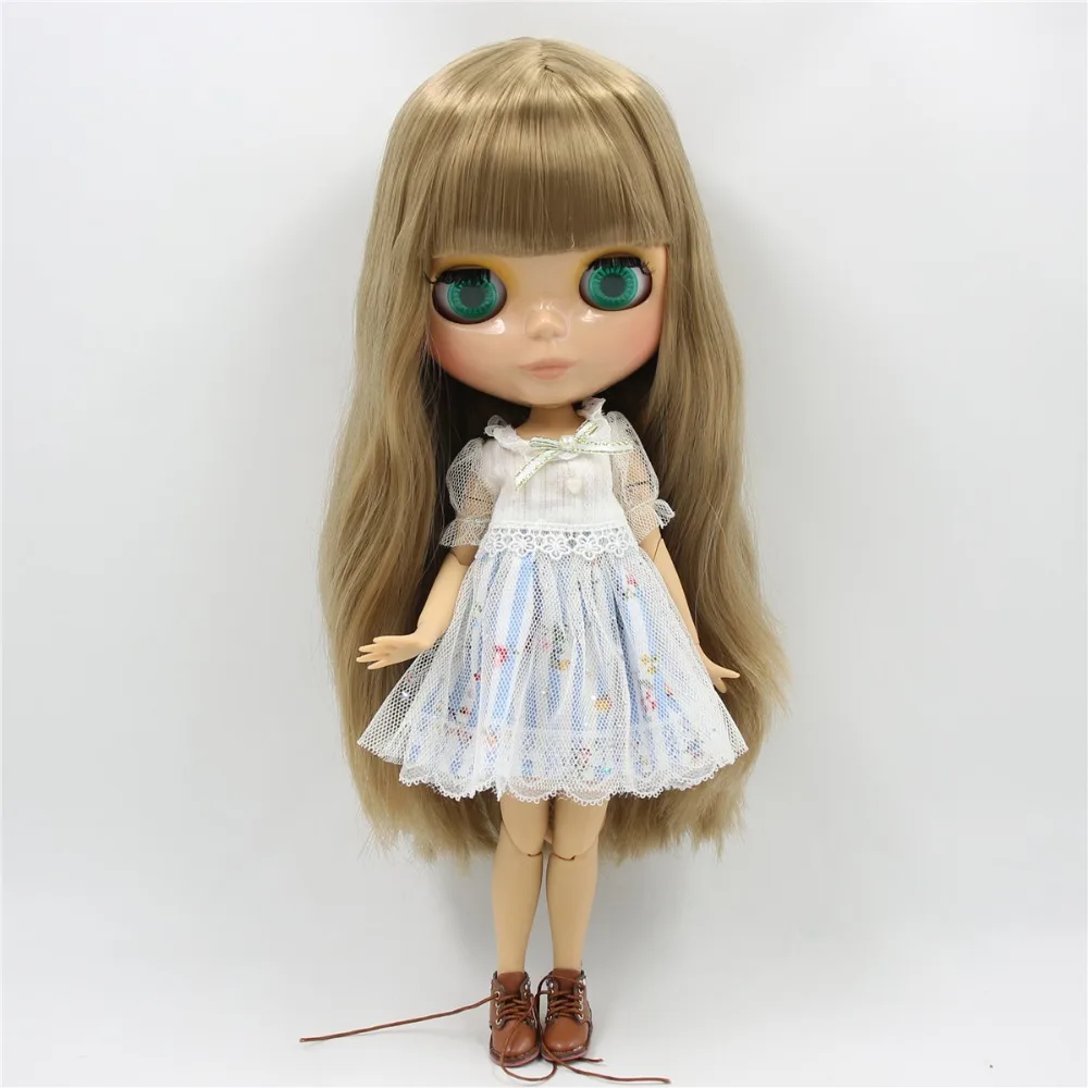 Neo Blythe Doll with Blonde Hair, Tan Skin, Shiny Cute Face & Custom Jointed Body 1
