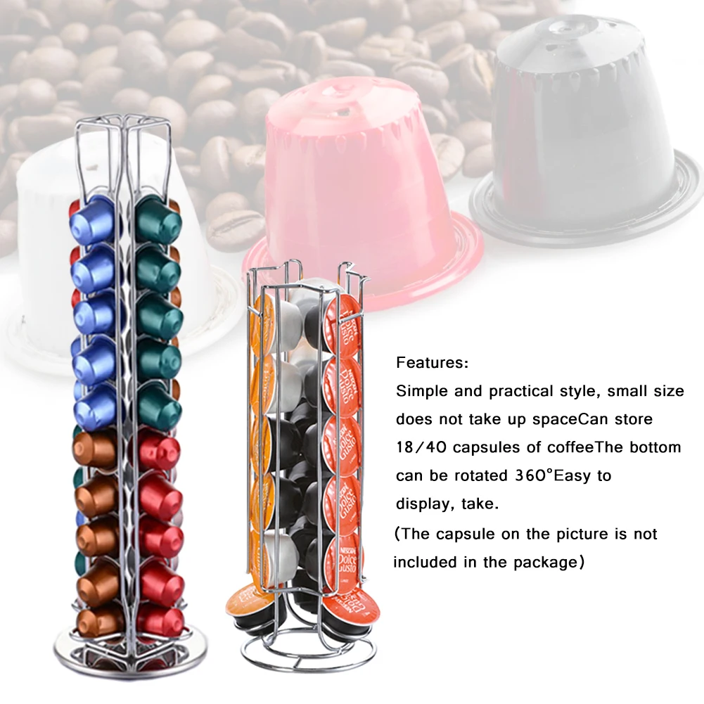 Новинка металлическое покрытие Koffie Pod Houder Ijzer Chroom подставка для капсул Opbergrek voor 18