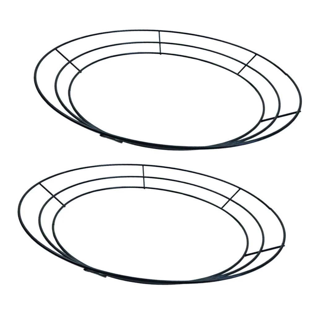 2-Pack Round Metal Wire Wreath Frame Form Hanger - Succulent Pot Metal Hanging Planter Plant Basket Holder - 30cm/ 12inch