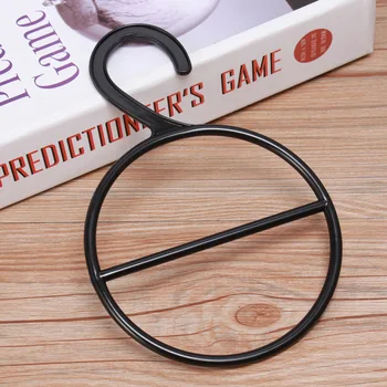 

10PCS Circle Shape Coat Hanger Multifunctional Scarf Belt Tie Display Slots Holder Organizer (Black)