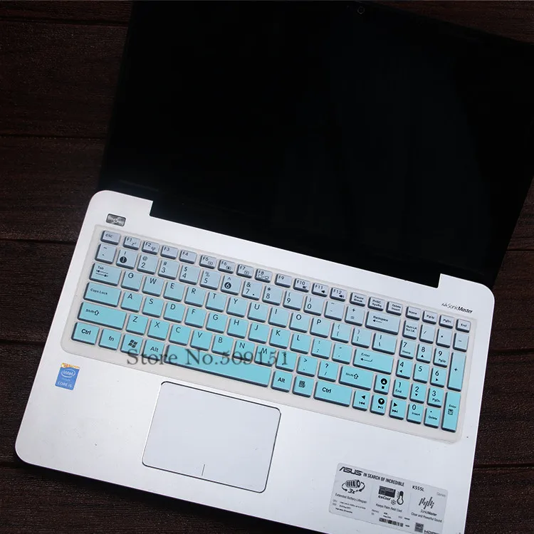 GradualSkyblue 15.6 inch Laptop Keyboard Cover Protective Skin For ASUS VivoBook D541NA D540S D540YA k56C K56CB K56CM A550C VX501 FX550 G551VW - Цвет: GradualSkyblue