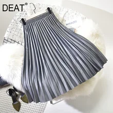 [DEAT] Осенняя мода тренд узор Готический стиль плиссированная Высокая талия тонкий Saia Универсальная Женская юбка AI655