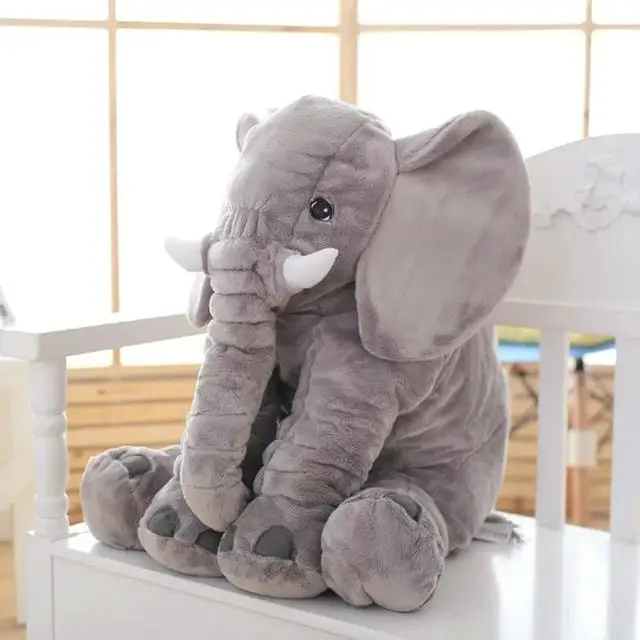 40/60 CM  cute Plush Elephant Toy with Long Nose Stuffed Animal Pillow Soft Appease sleeping Toy Baby Cushion Doll