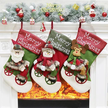 

New Year 2021 Gifts Bag Christmas Stocking Noel Christmas Decorations For Home Navidad Socks Xmas Tree Decoration Natal Decor