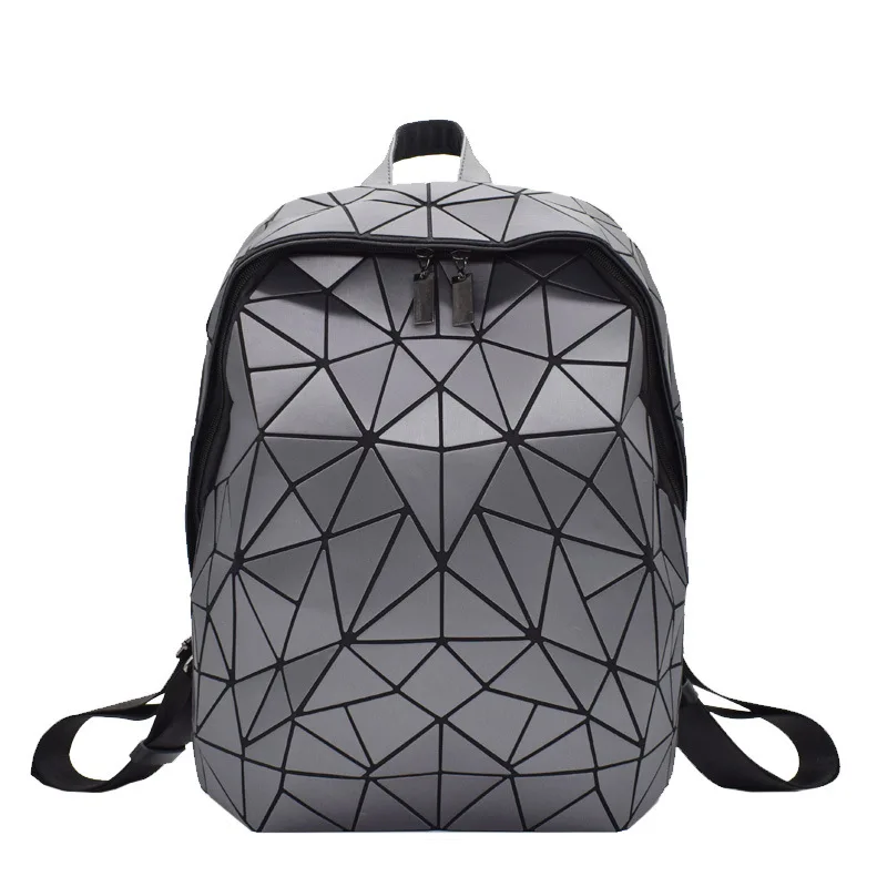 Геометрическая светящаяся сумка с блестками женский рюкзак для путешествий геометрический женский школьный рюкзак для девочек-подростков mochila feminina - Цвет: gray