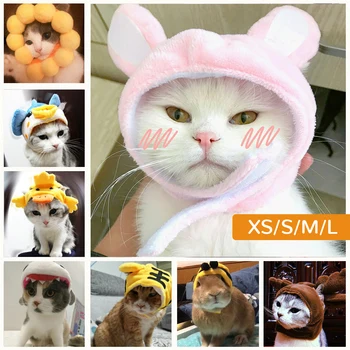 

Cotton Pet Hat Decorative Party Pet Cap For Cats Small Dogs Adjustable Cute Cosplay Pet Accessories Cute Headwears For Cat Puppy