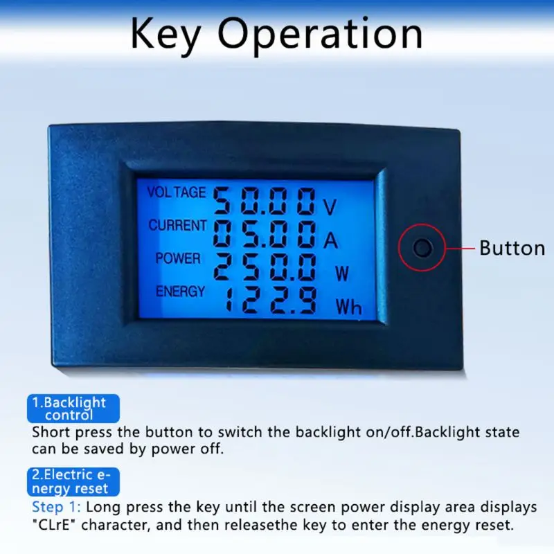 

DC 100A 10kW Digital Wattmeter Power Panel Meter Monitor Power Energy Voltmeter R9JF