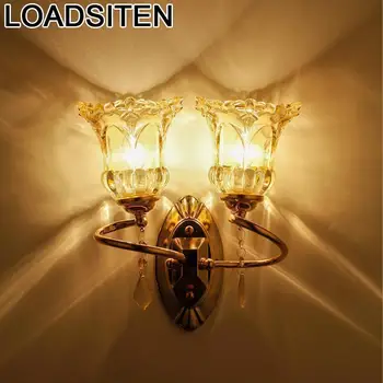 

Kinkiety Vintage Lamp Cama Lampara De Pared Interior Applique Murale Luminaire For Home Crystal Wandlamp Wall Bedroom Light