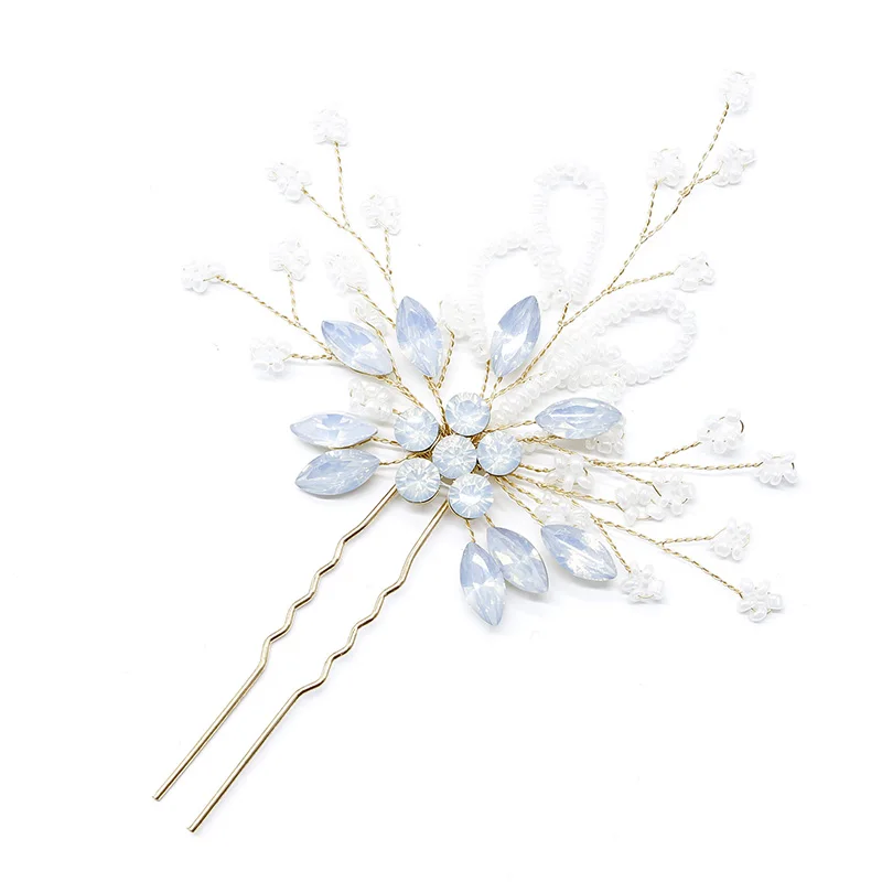 

Hair Jewelry Silver Plated Hairpins Romantic Pearl Plant Hair Comb For Women Crystal Bridal Hair Accessories Best Gift
