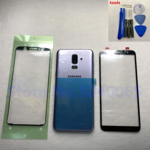 Для samsung Galaxy J8 J810 J810F J810G J810DS ЖК передняя панель рамка полный промежуточный Корпус задняя крышка J8 переднее стекло - Цвет: Фиолетовый