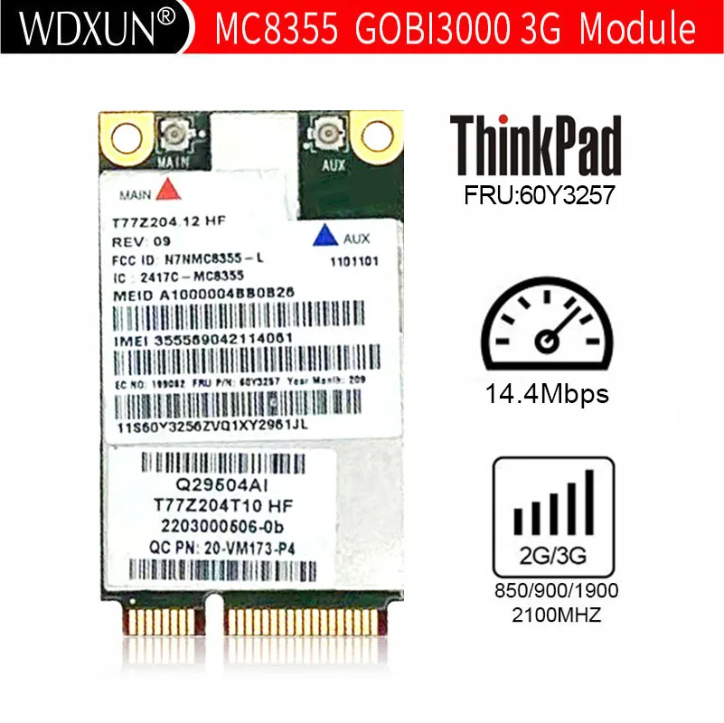 Sierra Mc8355 Gobi3000 Gps 3G Hspa Evdo Wwan Scheda Wireless Per Lenovo Thinkpad X220 T420 T520 X230 T430 T530 W520 W530 60Y3257