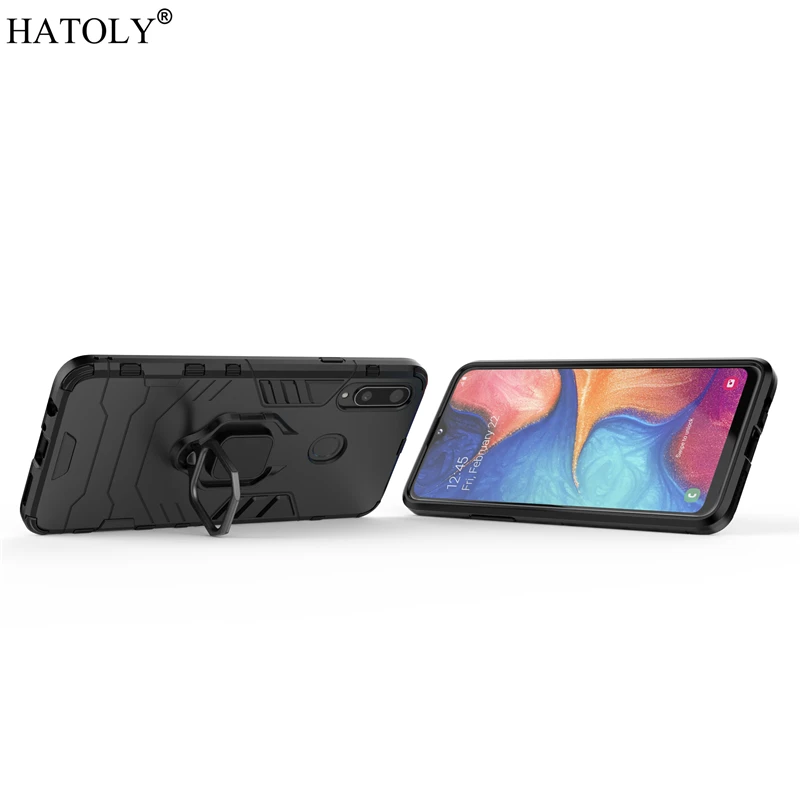 For Samsung Galaxy A20S Case Cover for Samsung A20S Finger Ring Hard PC Phone Case Protective Armor Case For Samsung Galaxy A20S