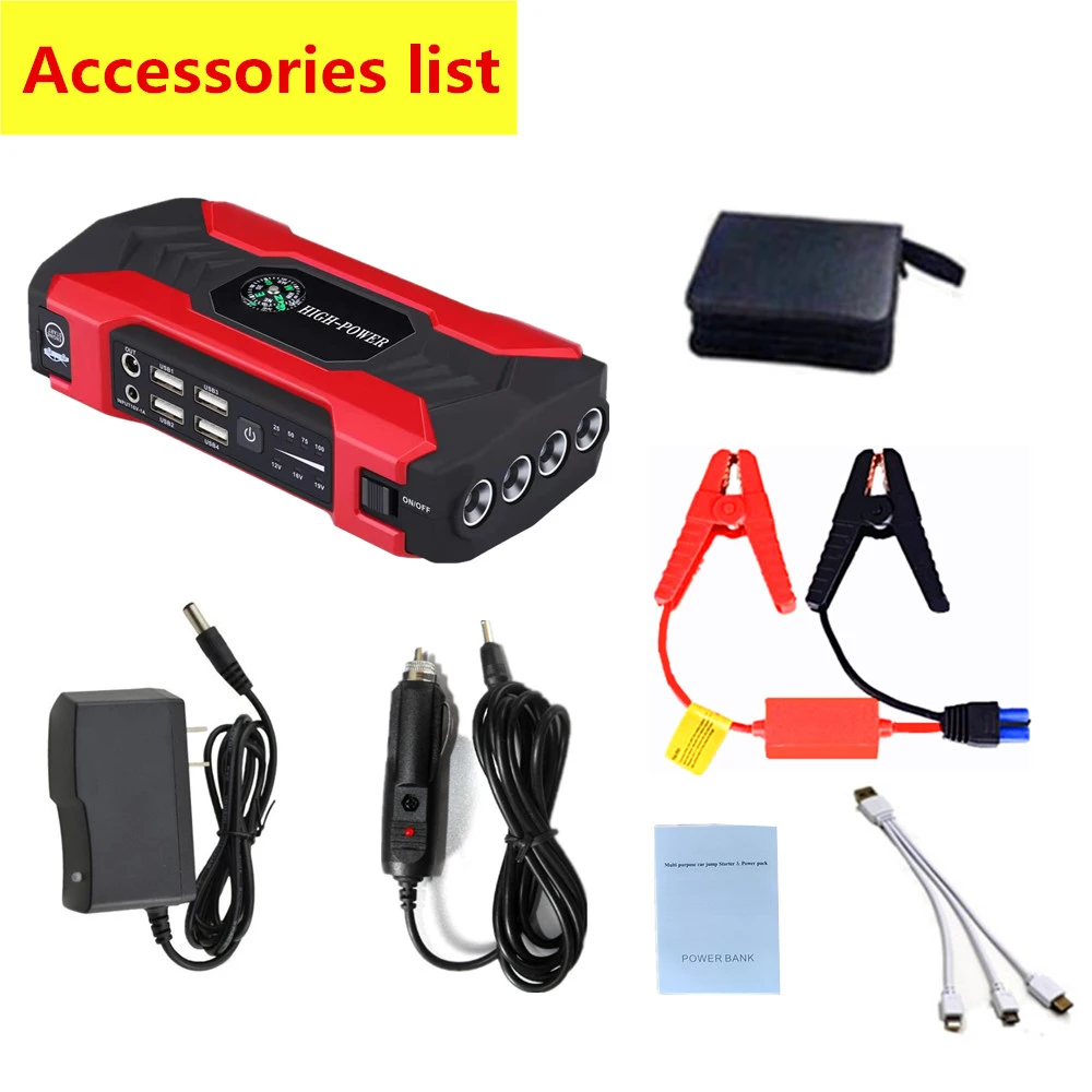 Jump Starter 98000mAh Auto Battery Booster Pack 12V Car Battery Charger  6.0L