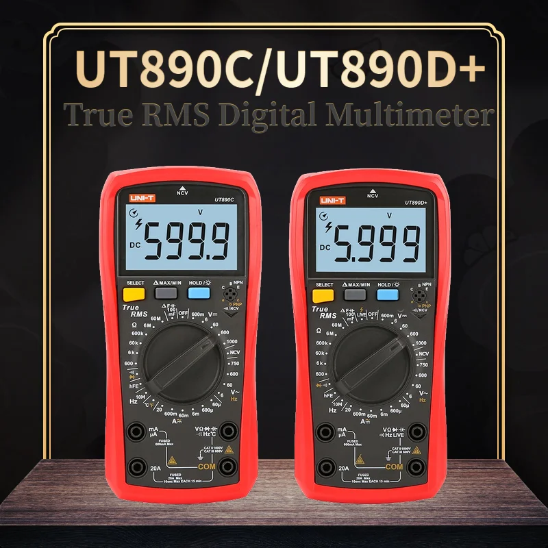 UNI-T UT890C/UT890D+ цифровой мультиметр True RMS измерение/100mF большой емкости измерения/предохранитель сигнал тревоги