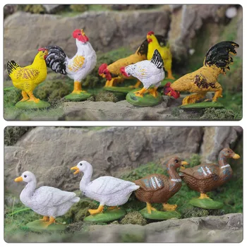 Model Train 1:43 Model Chicken Duck Goose PVC Scenery O Scale Farm Animals Railway Layout