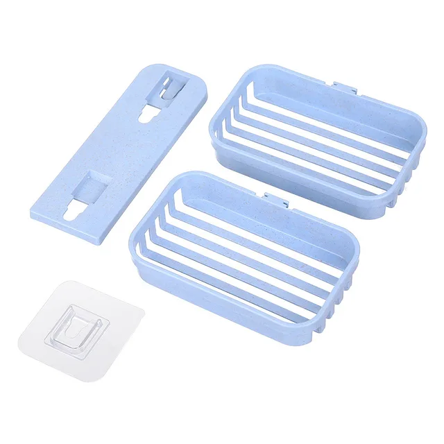 Soap Dishes Box Wall Zeep Houder Shower Soap Tray Holder for Bathroom Double layer Storage Basket Soap rack Shelf Kitchen Tools 5