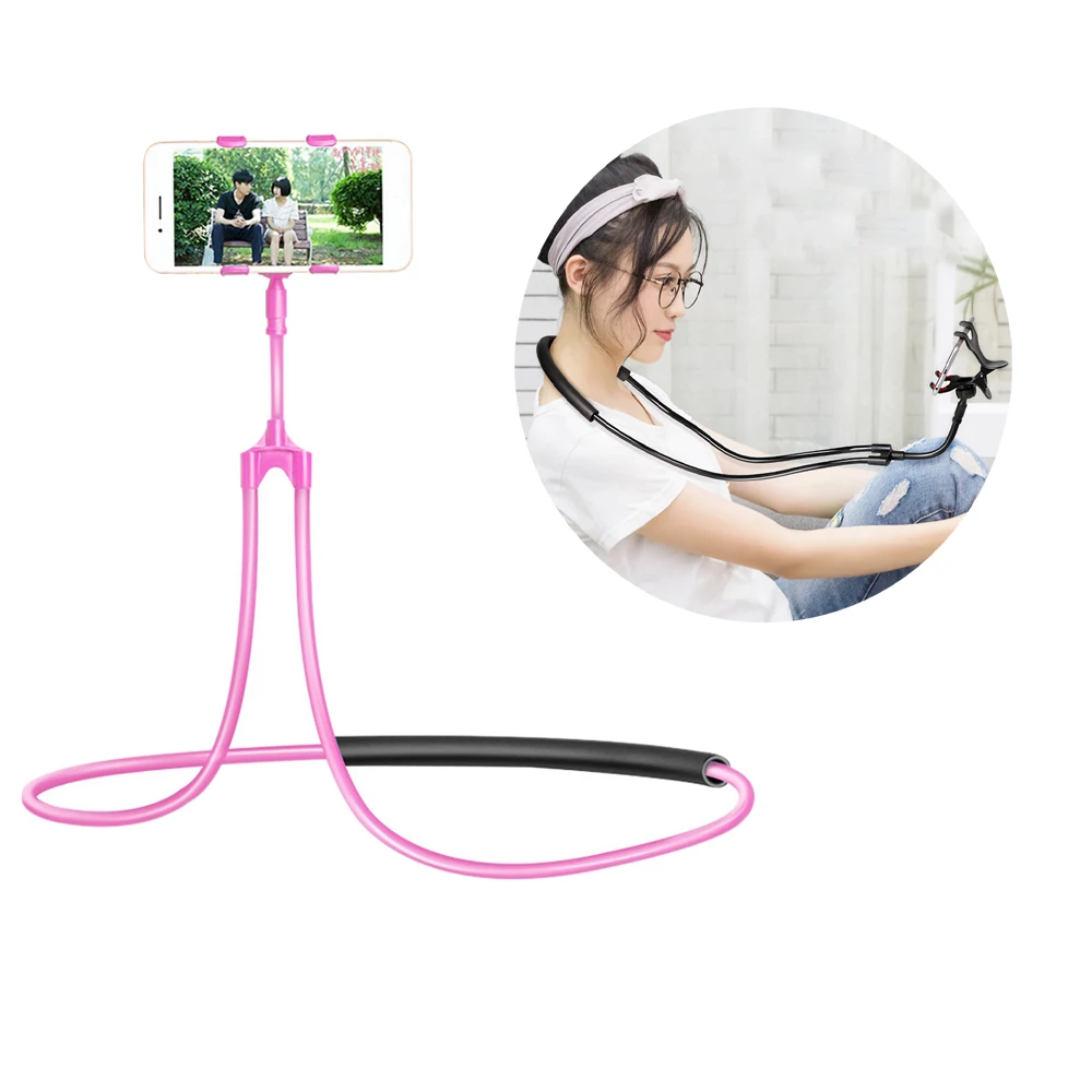 

Mobile Phone Holder Hanging Neck Lazy Necklace Bracket Bed 360 Degree Phones Holder Stand For iPhone Xiaomi Huawei Mobile Holder