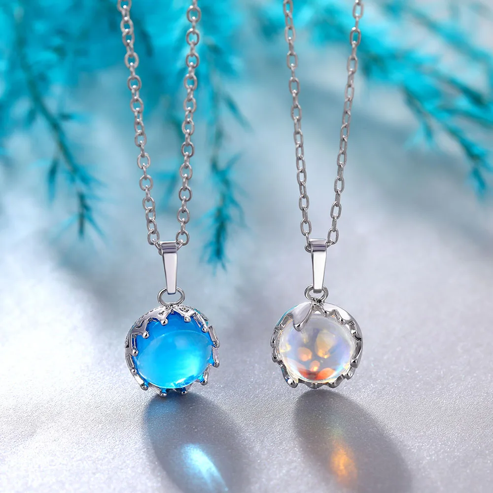 

Blue Gradient Glass Crystal Stone Collar Statement Chain Neckalce For Women 2019 Choker Pendant Fashion Jewelry Accessories Gift