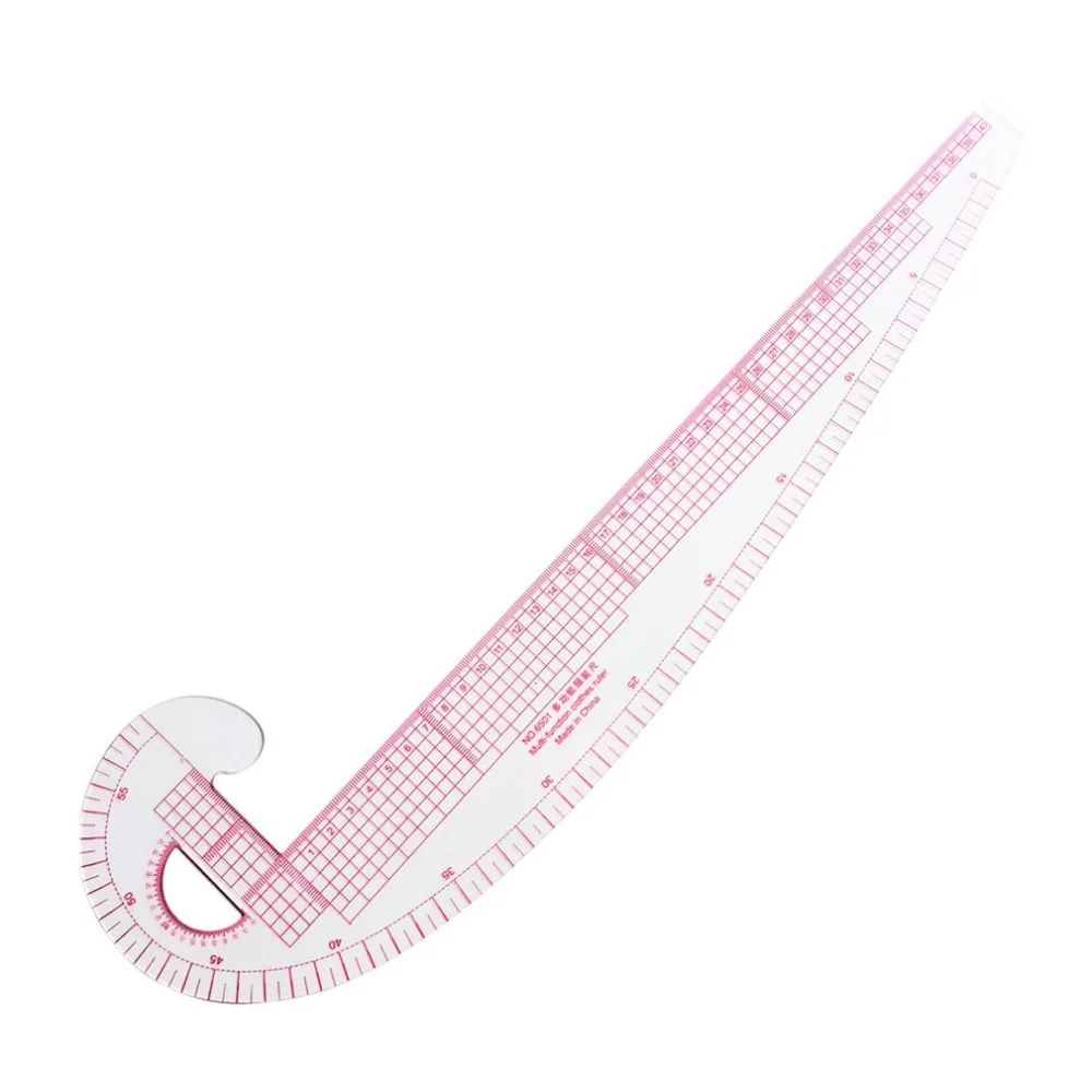 Transparent Multifunction 6501 Plastic French Curve Sewing Ruler Measure Tailor Ruler Making Clothing 360 Degree Bend Ruler Tools 