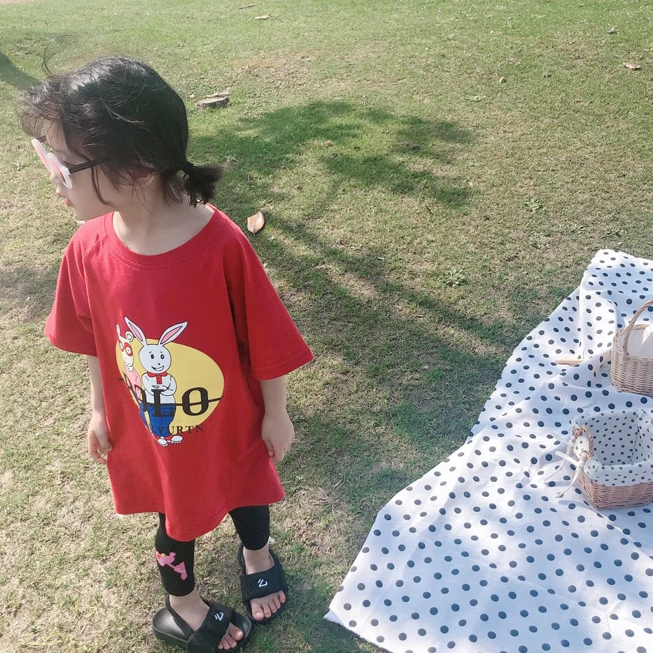 Summer Childrenswear Girls Modal Cartoon Printed Leggings Children Baby Ultra-Thin Leggings
