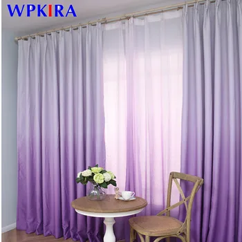 

Purple Gradient Color Blackout Curtain For Living Room Romantic Curtain For Wedding Room Decor Linen Tulle Window Panels AD143D3