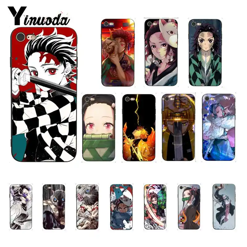 Yinuoda Anime Demon Slayer Kimetsu No Yaiba Black Soft Shell Phone