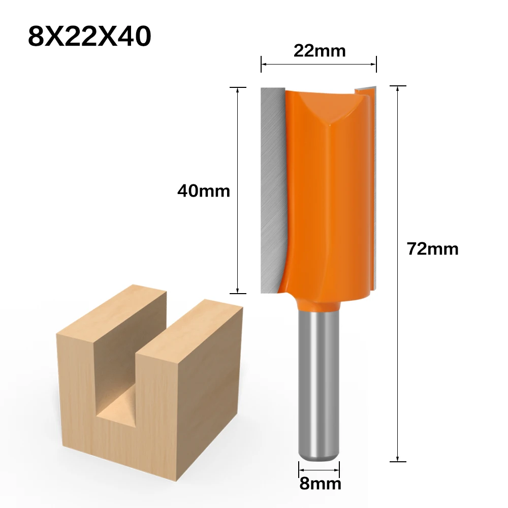 8mm Shank Tungsten Carbide Double Flute Woodworking Router Bit