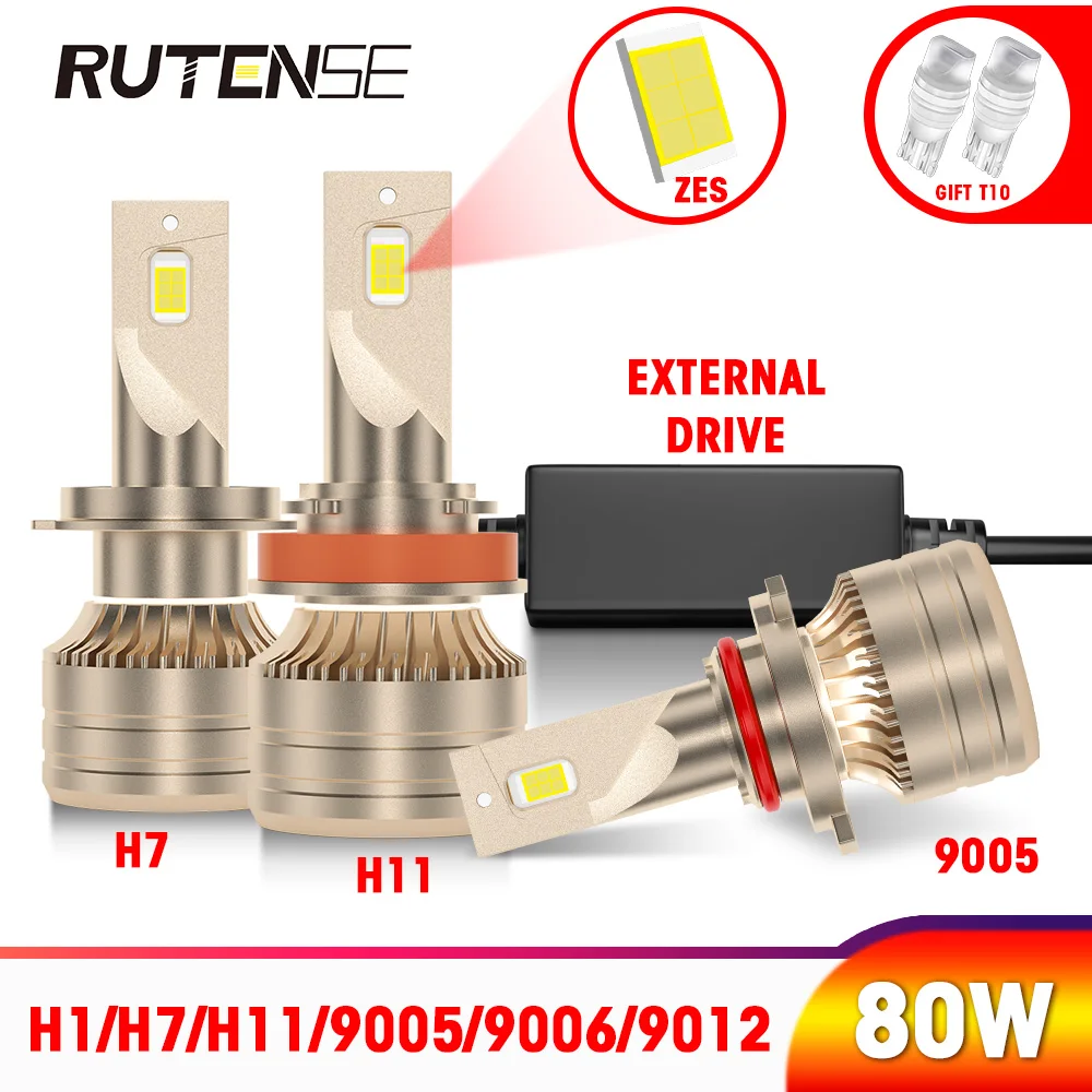 

headlight led h4 h7 h11 h1 h3 9005 hb3 9006 hb4 9012 HIR2 h8 h9 H7 led ZES headlamp bulb auto Car Accessories 80W 6000K 12V 24V