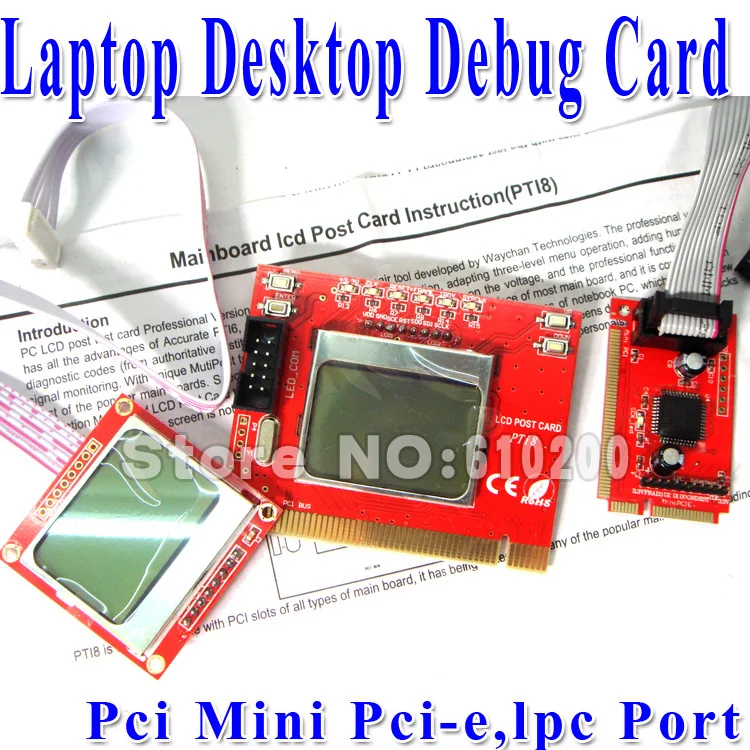 

NEW Free shipping 2 IN 1 Pc Pci Mini Pci-e,lpc Port Diagnostic Test Debug King Post Card For Desktop And Laptop English Version