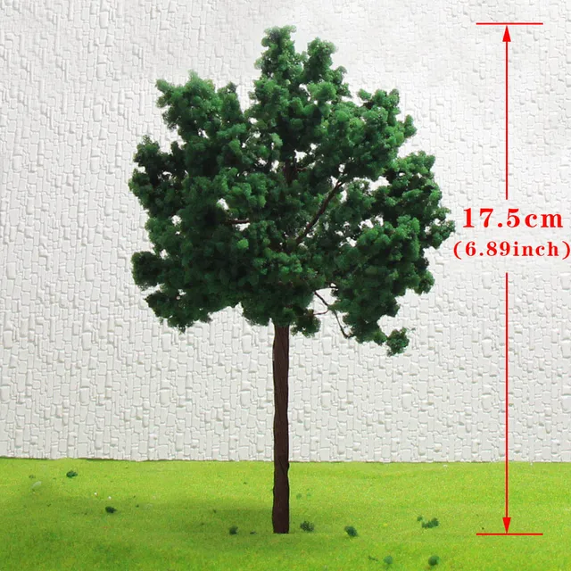 D16090 4pcs/8pcs G Scale Model Trees 1:25 Deep Green Iron Wire Trees Railway 17cm Train Layout Set
