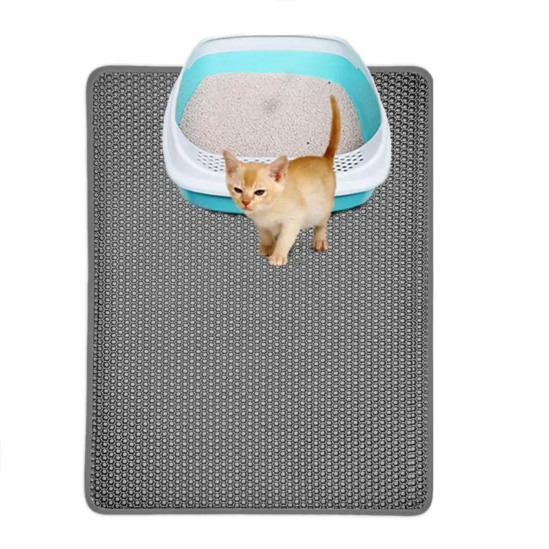 

Pet Cat Litter Mat Double Layer Waterproof Kitten Toilet Mats Feeding Non-slip Litter Cat Floor Pad Clean Carpet Pads