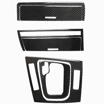 

6Pcs Set Carbon Fiber Instrument Dashboard Console Gear Box Panel Frame Decal Cover Trim for BM-W 3 Series E46 M3 98-06