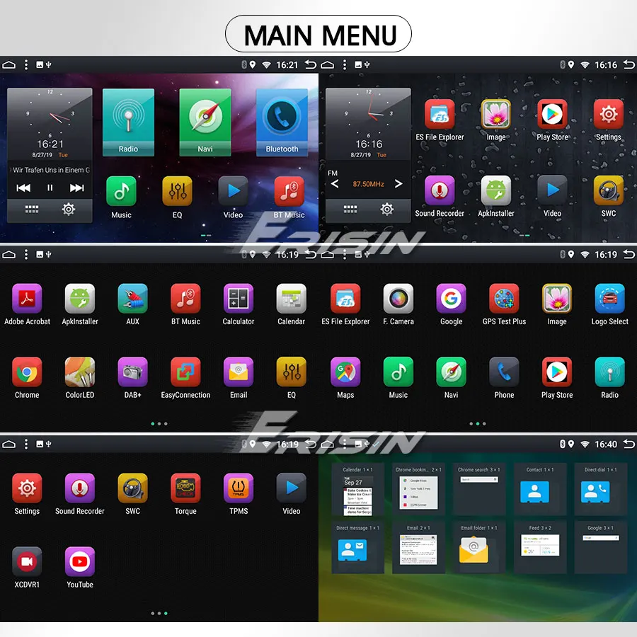 Top Erisin ES6292B 9" PX6 Android 9.0 DAB+ Autoradio GPS Navi HDMI for Mercedes Benz A/B Classe Sprinter Viano 6