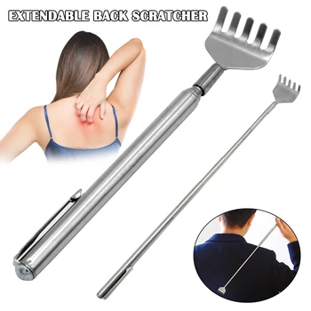 

Newly Pen Claw Massager Bear Stainless Steel Extendable Back Scratcher Pen Clip Back Scratcher 19ing