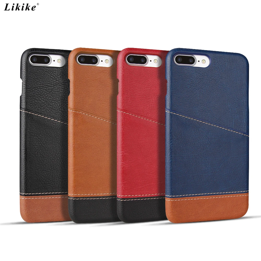 Роскошный кожаный чехол Likike Color Collision style для телефона Apple IPhone 7 8 Plus X XS Max XR с