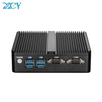 XCY Mini PC Intel Celeron J4125 Quad Cores 2x RS232 Dual Ethernet Mini PCIe WiFi HDMI VGA Fanless Industrial IPC Windows Linux 1