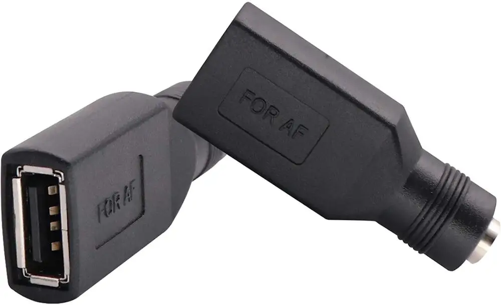 2pack USB 2.0 A Female to DC 5.5x2.1mm DC Connector Charge Barrel Jack Power Adapter USB 5V Connector or Charging Device