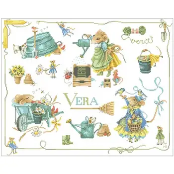 

Vera's small garden patterns Counted Cross Stitch 11CT 14CT 18CT DIY Cross Stitch Kits Embroidery Needlework Sets home decor