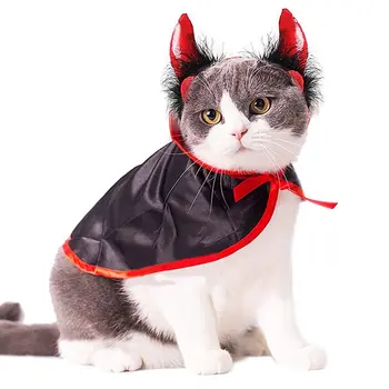 

Cat Costume Christmas Pet Costumes cat cape& hat Pet Cape Cat Halloween Costume Pet Apparel For Small Dogs And Cats