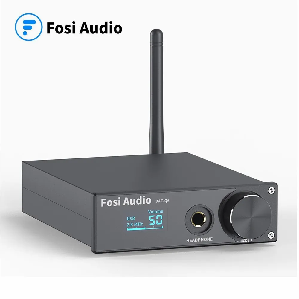 

Fosi Audio Q6 USB DAC Headphone Amplifier Bluetooth 5.0 HD CSR8675 Coaxial/Optical TPA6120 HiFi Audio Decoder Amplificador