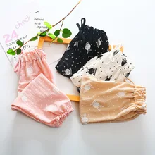 Стиль льда из материала на основе хлопка в противомоскитные штаны сезон: весна–лето младенцев детский фонарь Брюки Для мужчин и Для женщин детская летняя анти-москитн