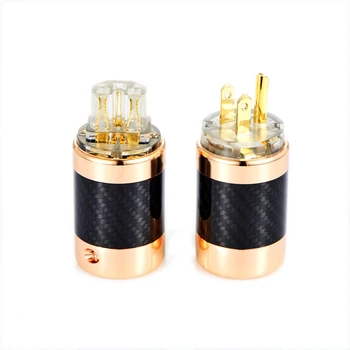 

furutech champagne gold NCF carbon fiber pure copper plated hi-fi fancier audio power supply American standard plug connector
