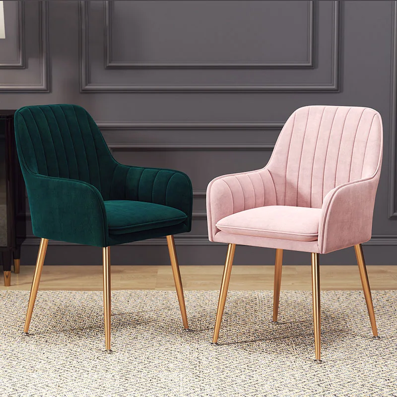 

Nordic INS metal flannel makeup chair dining chairs for dining rooms restaurant furniture kitchen bedroom living room cafe chair