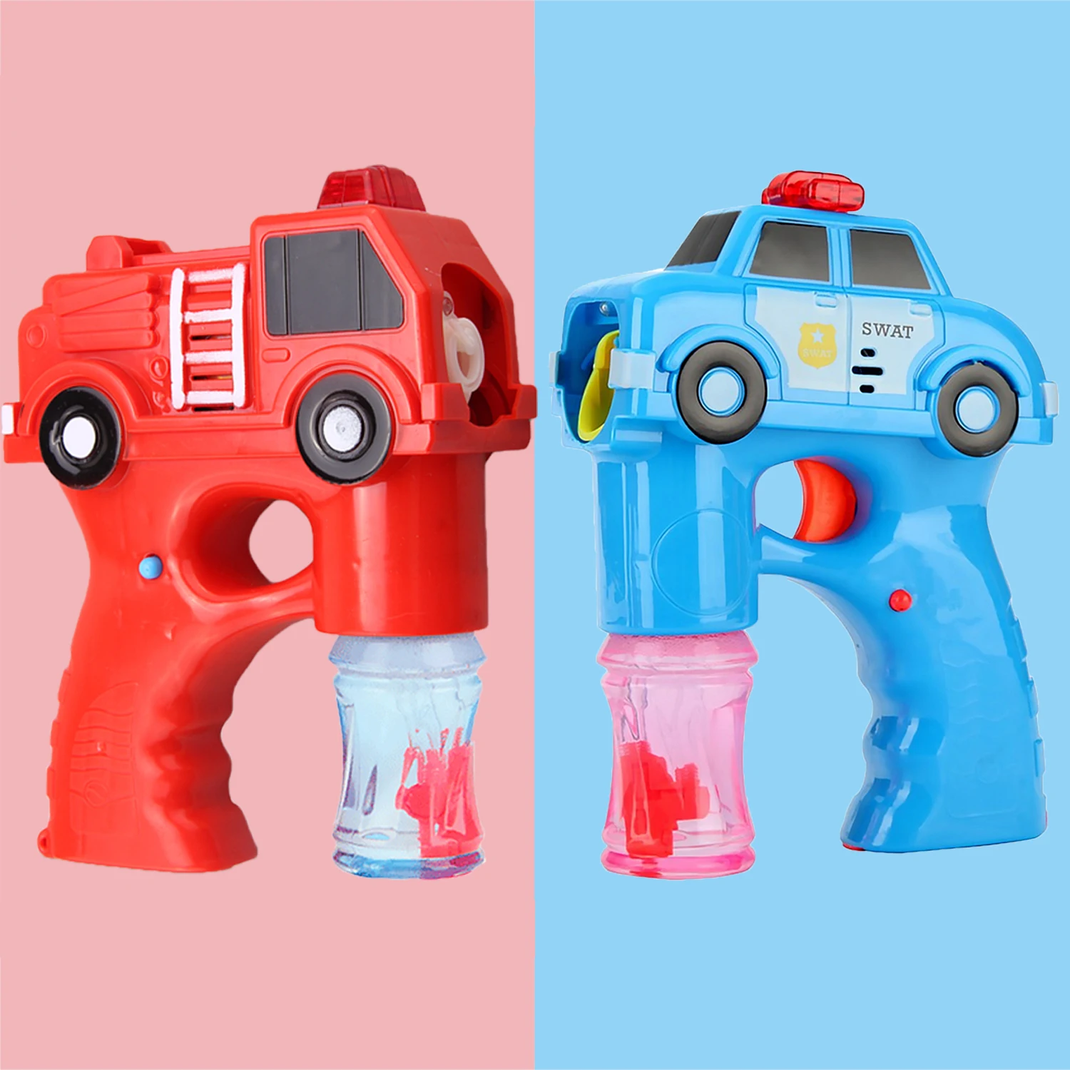 

Funny Cute Fire Truck Shape Electric Bubble Maker Machine Blower Gun Toy for Children Boys Girls Yard Garden Park Outdoor Play