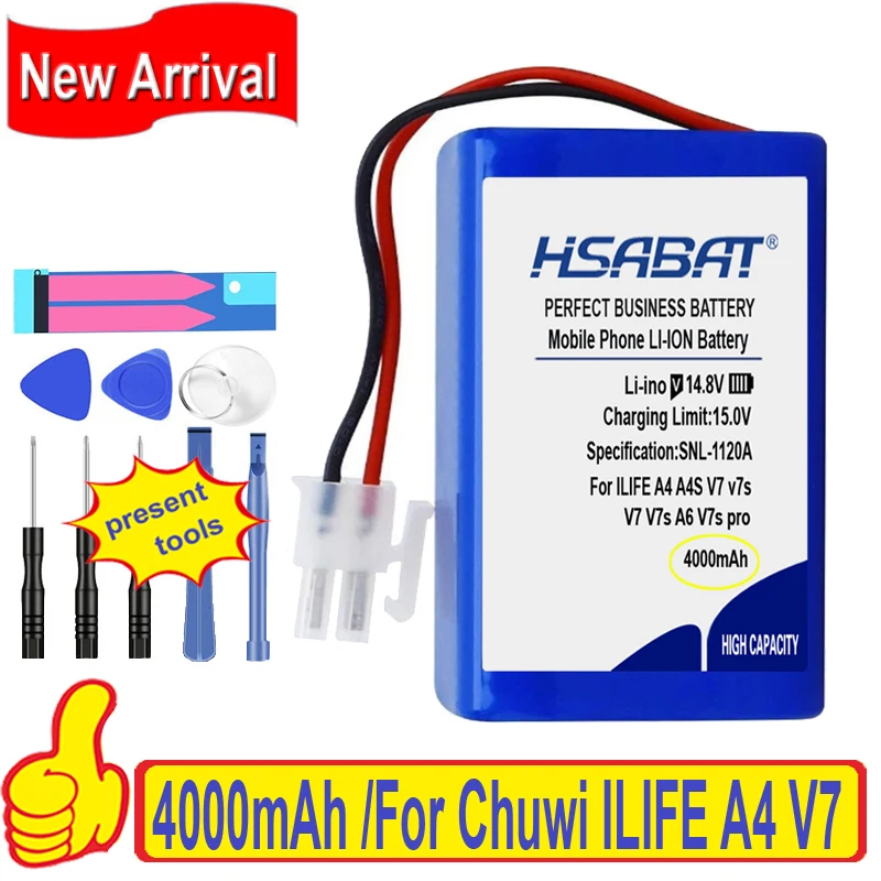 Литиевый аккумулятор для робота-пылесоса Chuwi ILIFE A4 A4S V7 V7s A6 pro X620 100% мач |