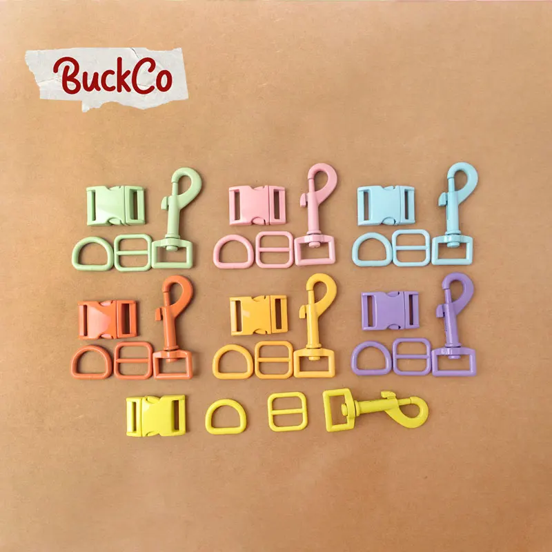 

50pcs/lot(metal buckle+adjust buckle+D ring+metal dog clasp)20&25mm DIY dog collar zinc alloy crafts stoving varnish 7 colours